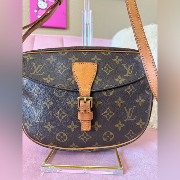 💯 Louis Vuitton Monogram Jeune Fille Canvas Crossbody Bag with Tan Leather Trim - Picture 2 of 16